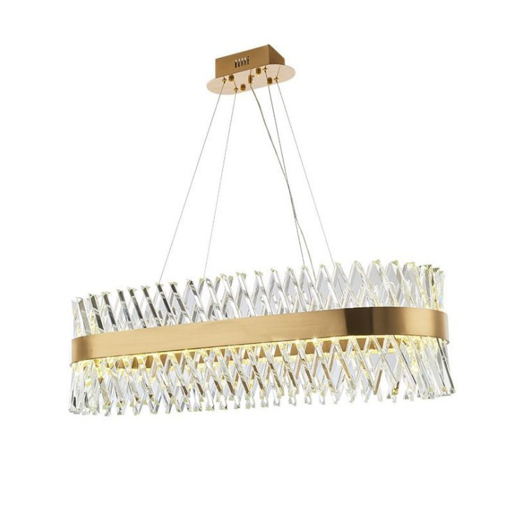 Złoty Żyrandol z kryształami MONTE CARLO Crystal Gold 100 cm