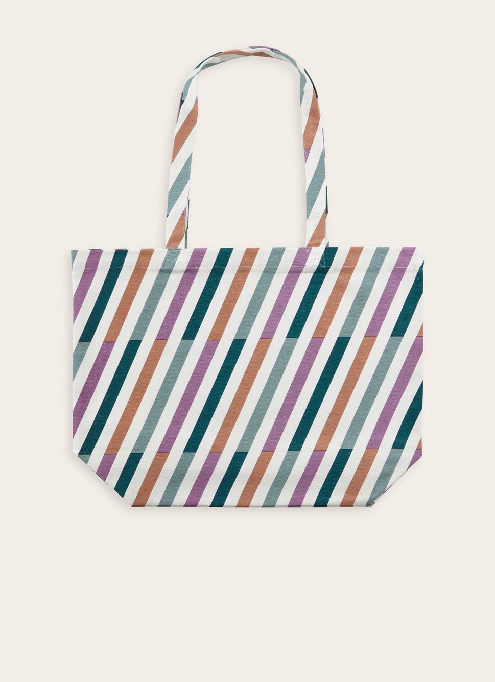 TOTE BAG EN COTON IMPRIMÉ GÉOMÉTRIQUE MULTICOLORE
