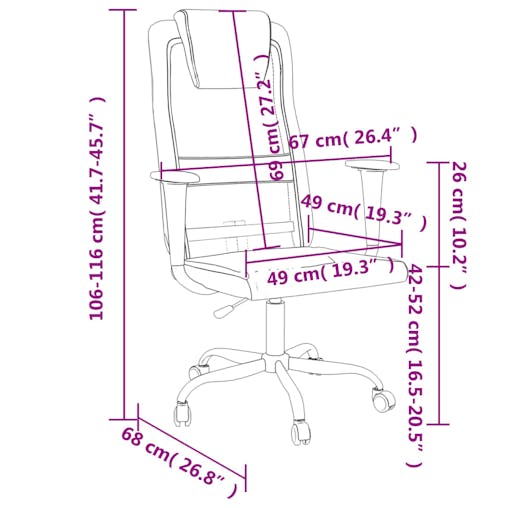 NNEVL Office Chair White Mesh Fabric and Faux Leather