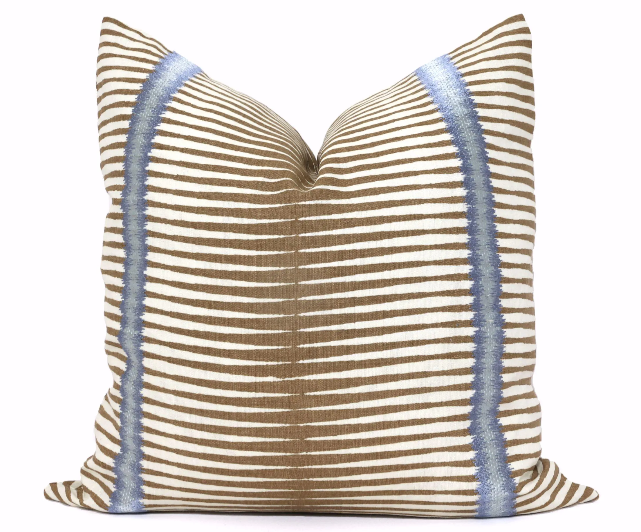Stroheim Saddle Frenzy Stripe Embroidered Pillow Cover