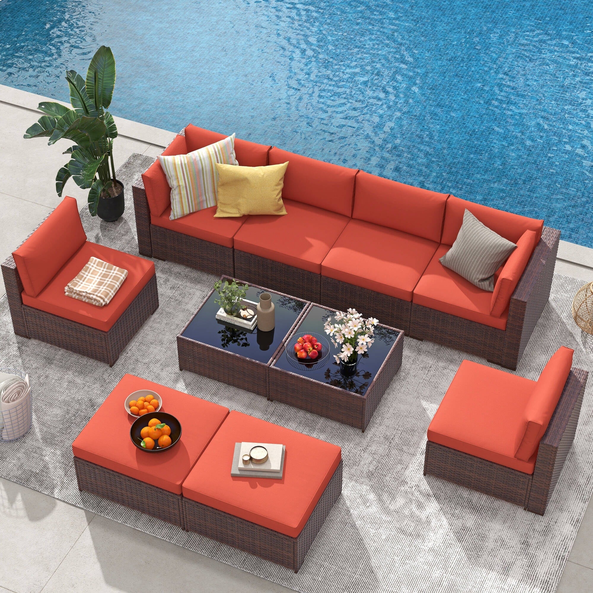 10-piece Wicker Sectional Sofa Set