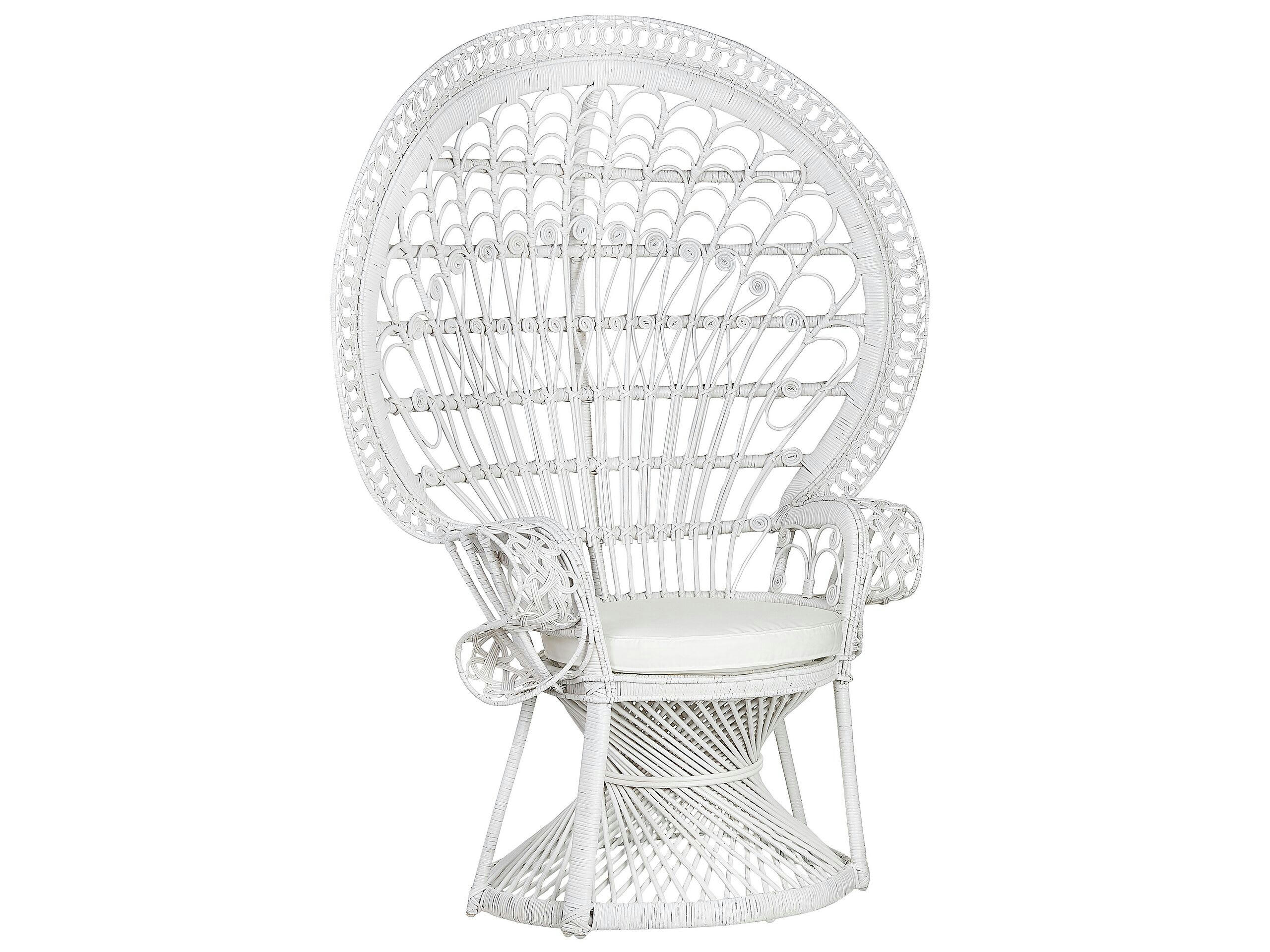 EMMANUELLE - Fauteuil en rotin blanc
