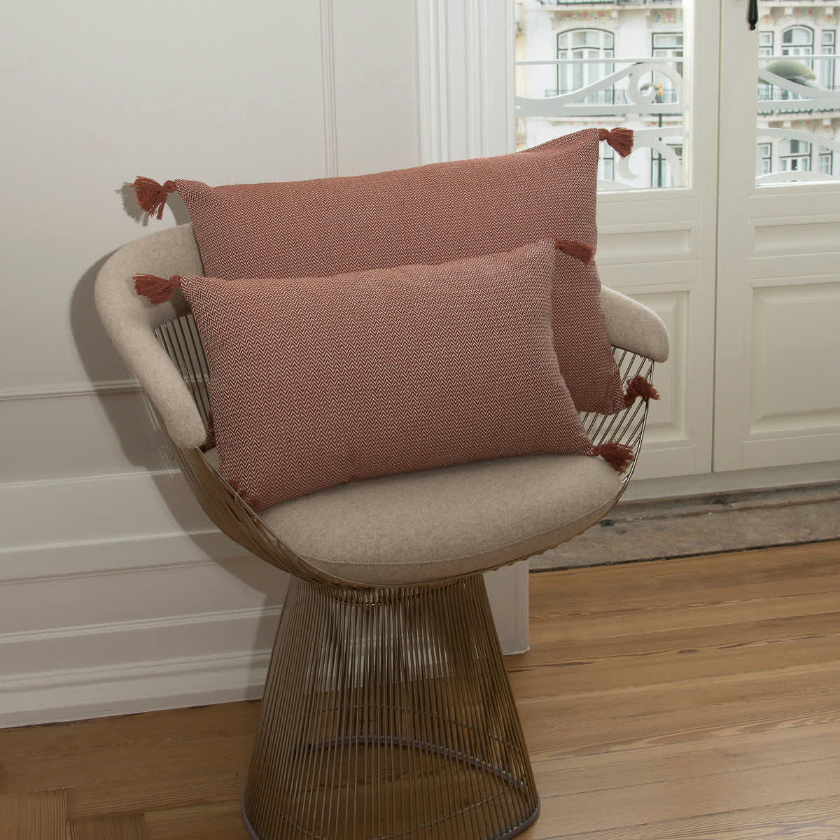 STOCKHOLM - Housse de coussin rectangle coton  60x40 tomette