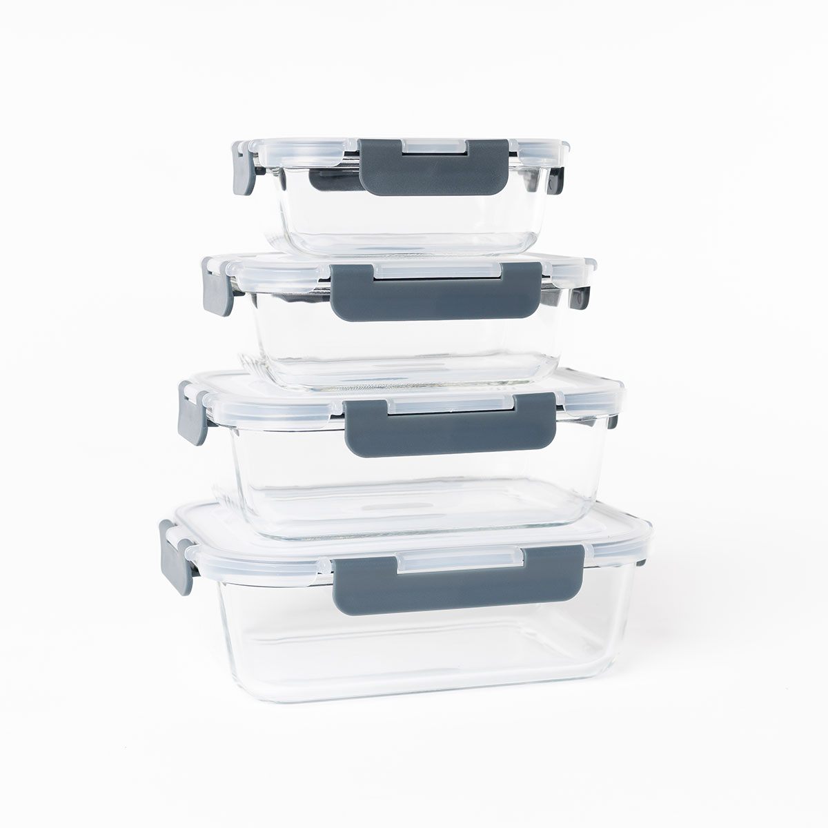 Caixa Hermética Retangular Em Vidro 0,37L