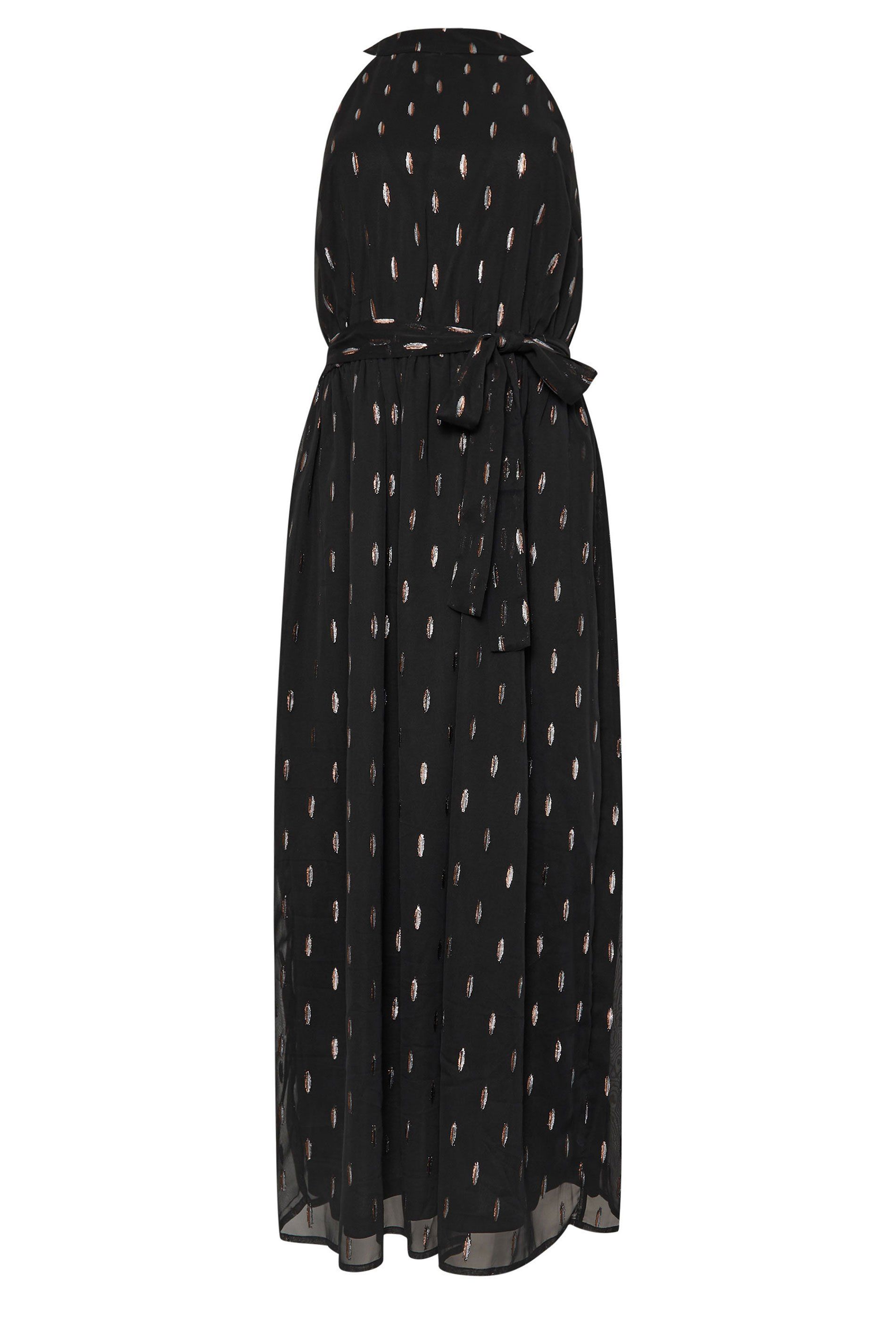 M&Co Metallic Detail Halter Neck Maxi Dress