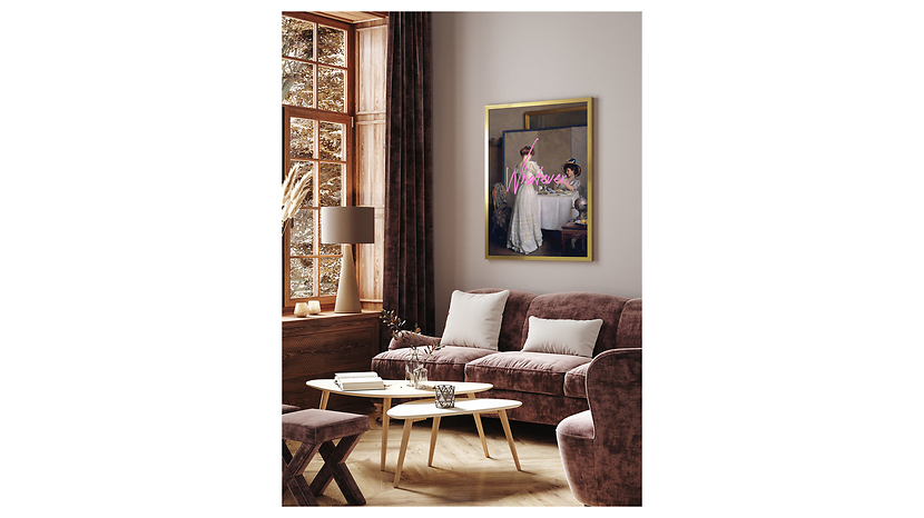 Obraz w ramie Tea In The Living Room 53x73 cm