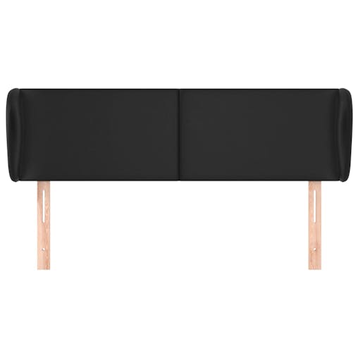 NNEVL Headboard with Ears Black 147x23x78/88 cm Faux Leather