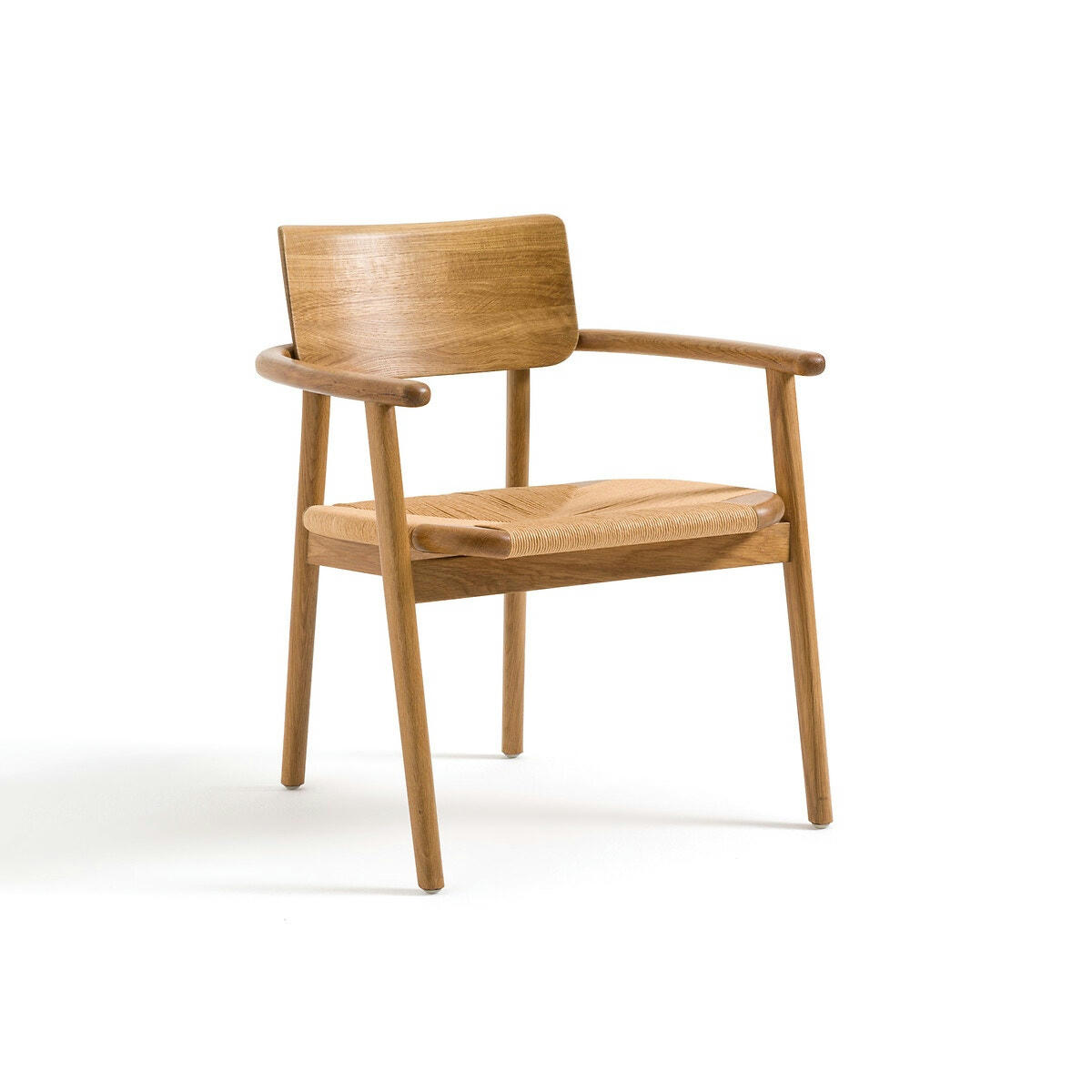 Fauteuil chêne massif et tressage, Pipo