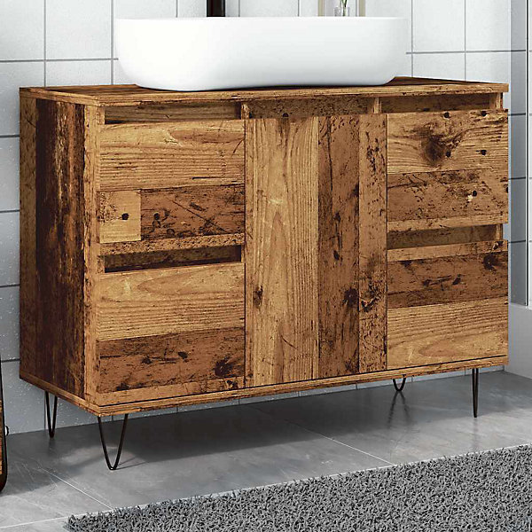 Armoire de salle de bain vieux bois 80x33x60 cm bois ingénierie vidaXL
