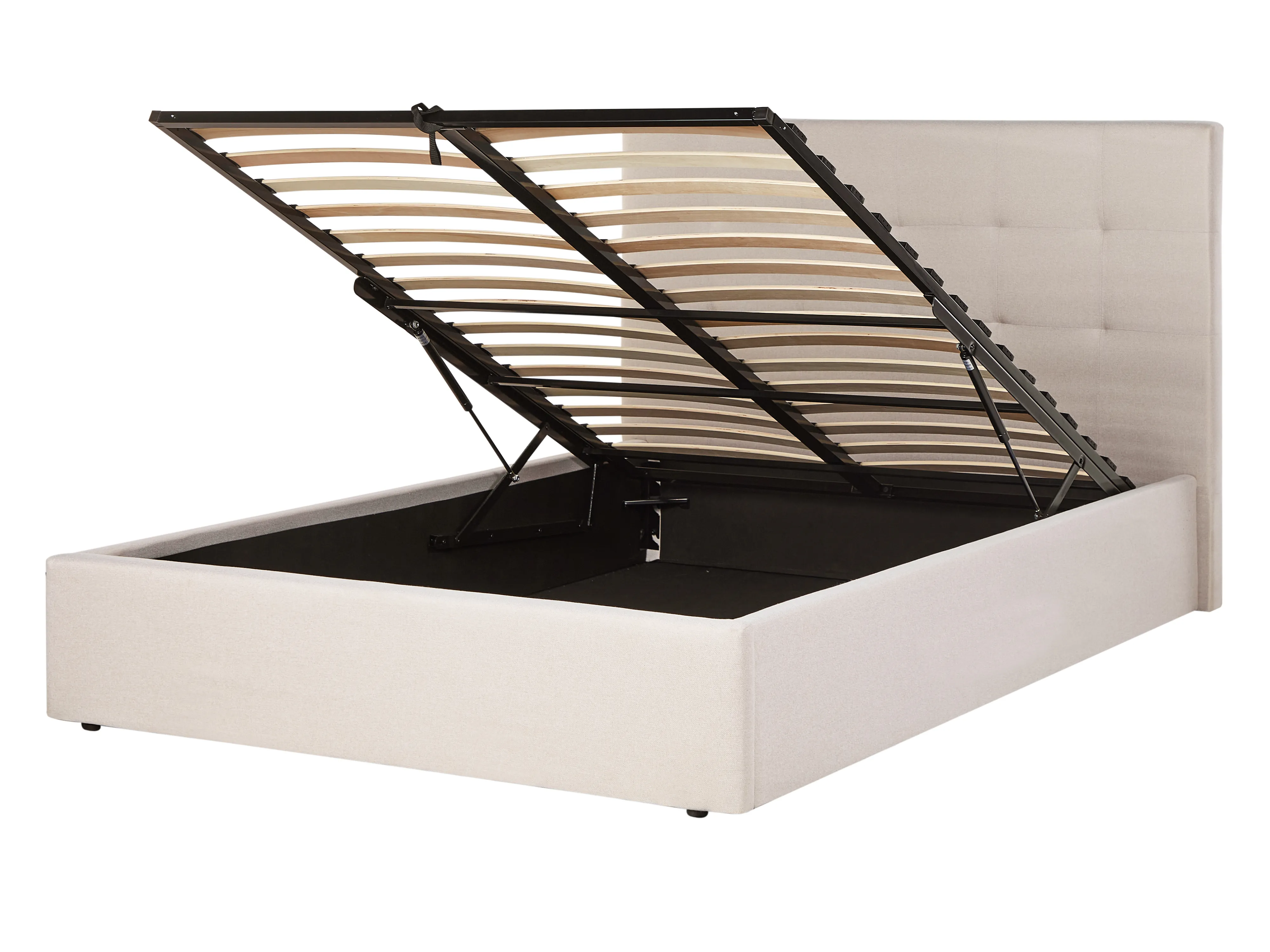 Ottoman Bed Fabric LORIENT 140 x 200 cm (EU Double) Beige