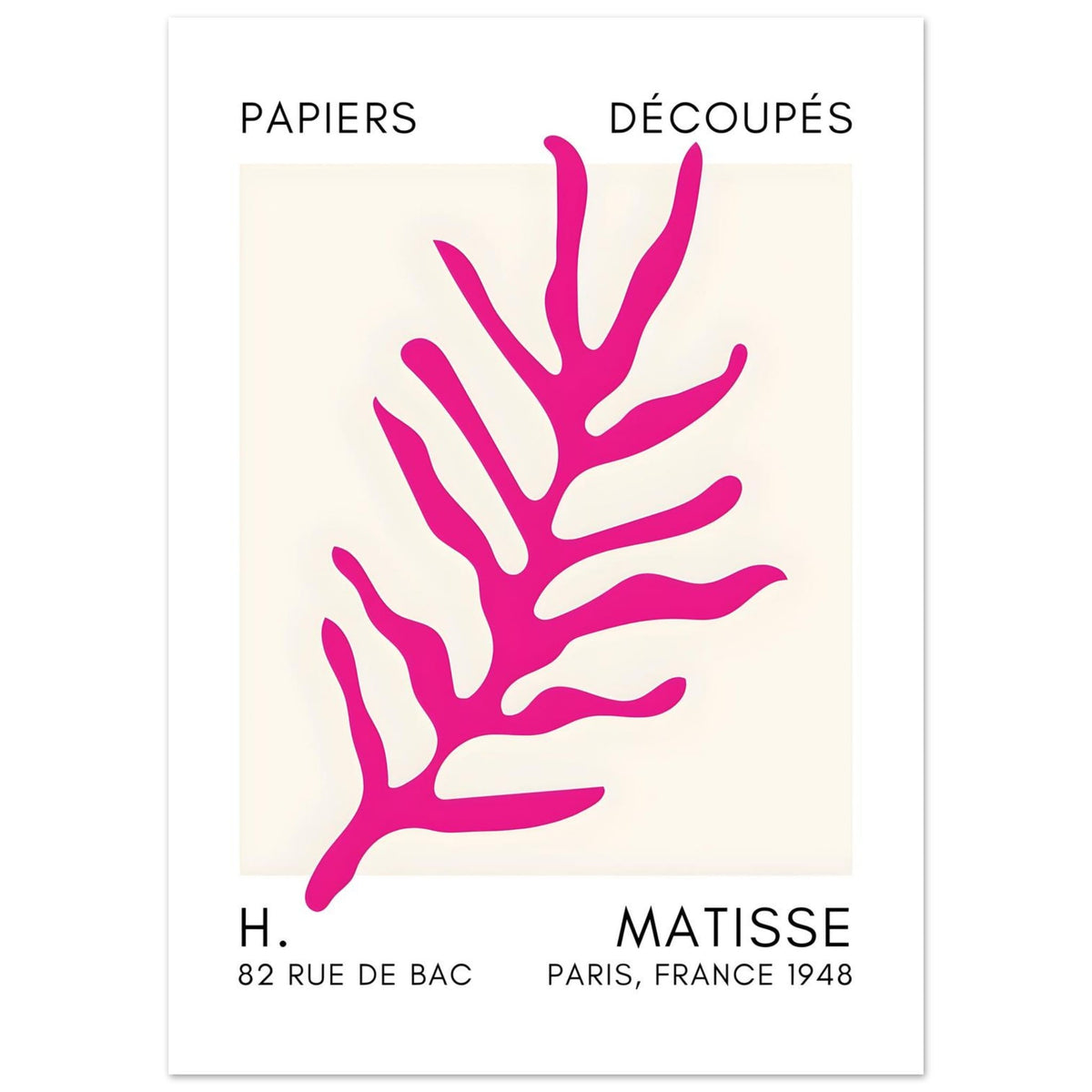 Artfulprints Poster Matisse – Ocean flora pink  - 50x70 cm - Roze