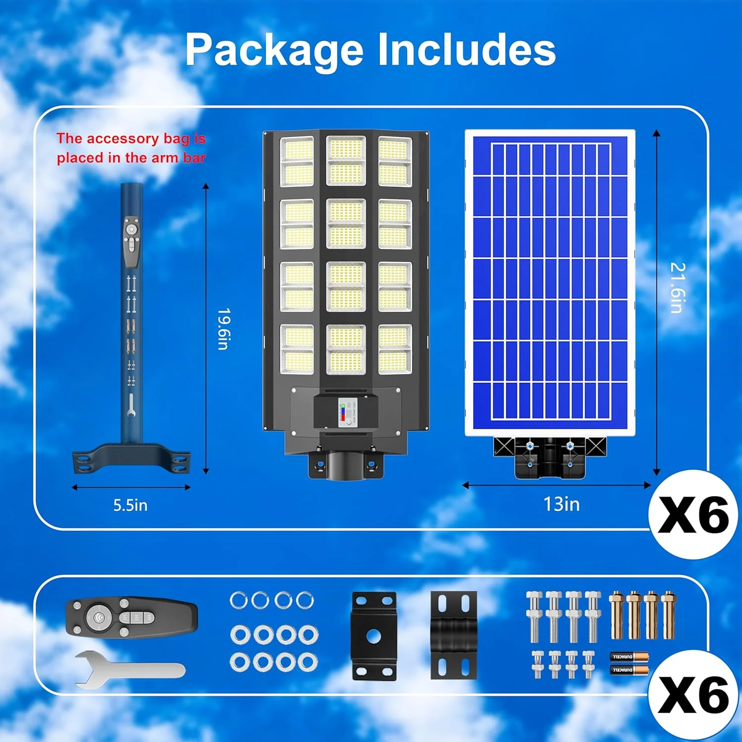 3200W Solar Street Lights Outdoor 240000 Lumens Solar Flood Lights with Remote Control  Motion Sensor, Waterproof IP66 Dusk to Dawn Solar Lights for Garden,Yard, Path, Parking Lot 2-Pack(4000W-2Pack)