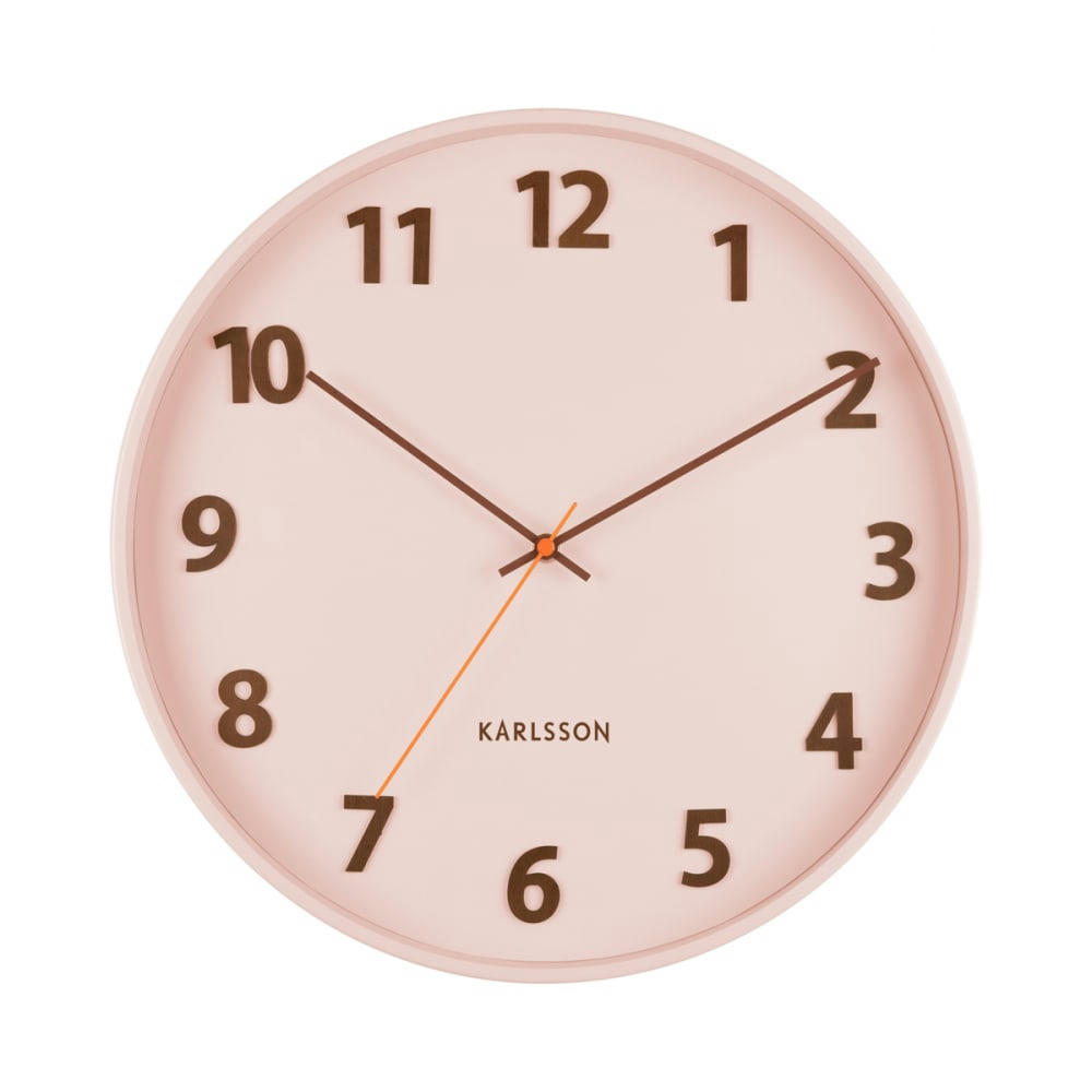 SUMMERTIME - Horloge en métal rose D40cm