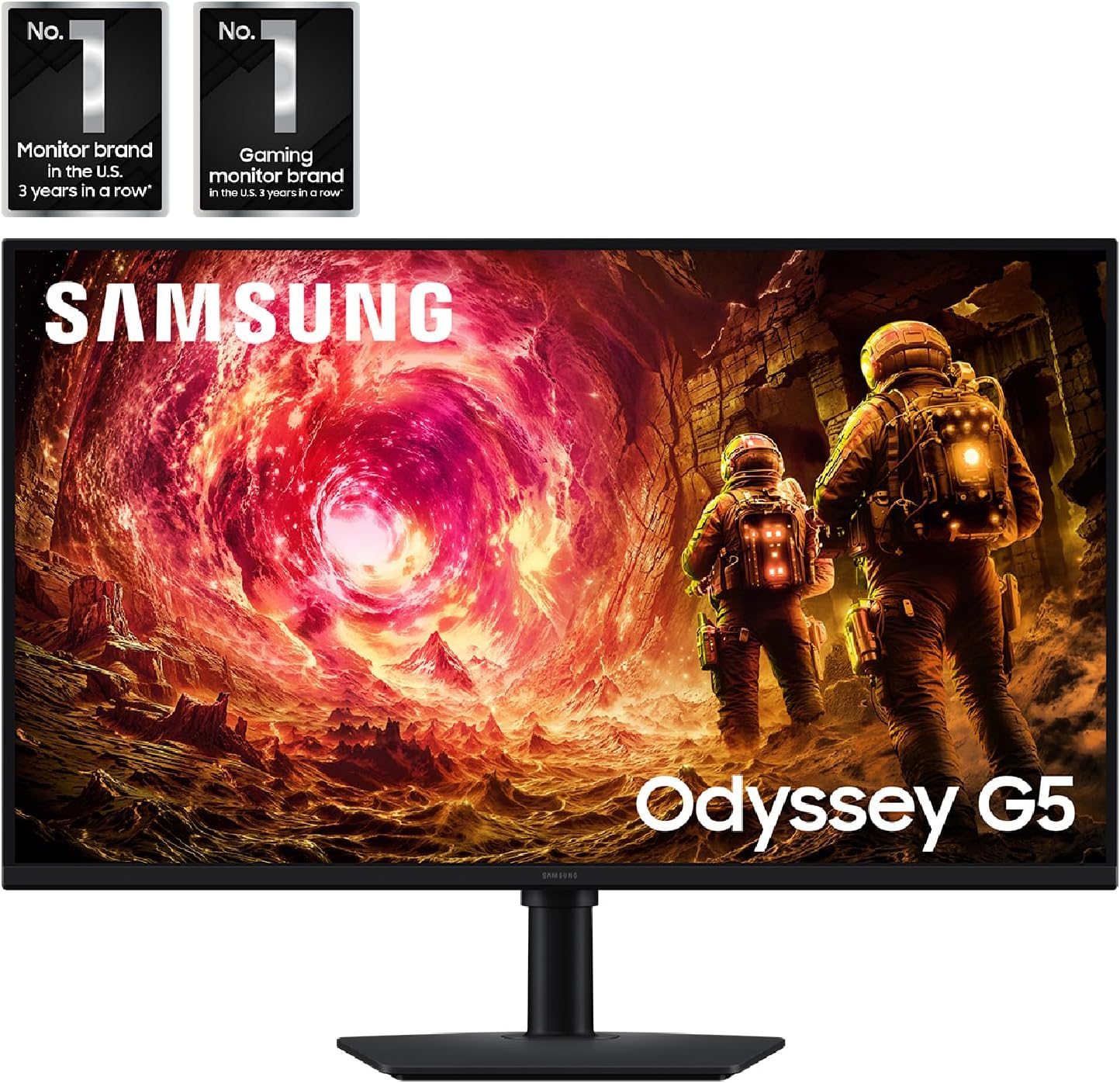Samsung 32” Odyssey G5 G50F QHD Resolution Gaming Monitor  180Hz Refresh Rate  Fast IPS Panel  HDR10  NVIDIA G-Sync Compatible  1ms Response Time (GtG)  AMD FreeSync™  Adjustable Stand  LS32FG502ENXZA