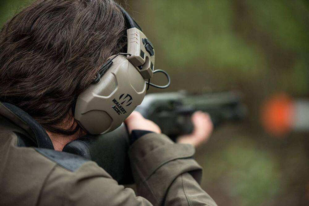 Walker's XCEL 100 Digital Electronic Hunting Shooting Earmuffs, Grey