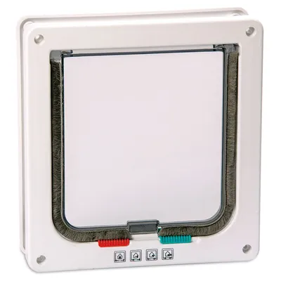 Karlie White Cat Flap with 4-Way Closure