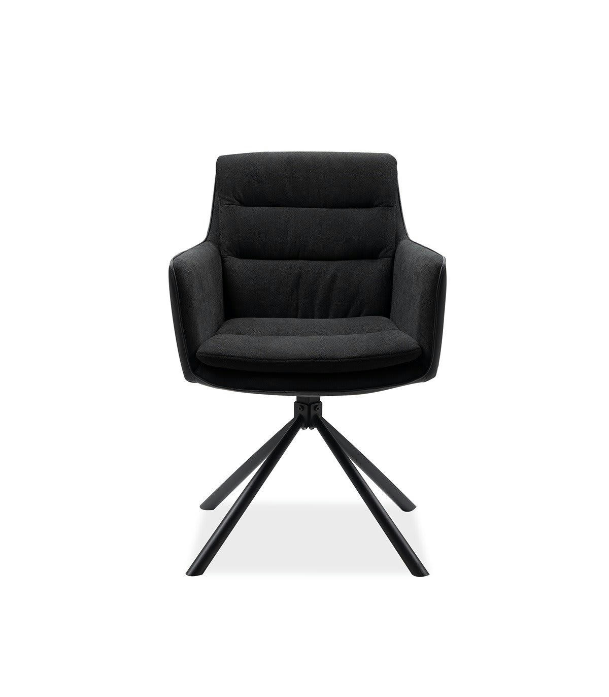LOGAN - Lot de 2 chaises de salle à manger noires - L60 cm