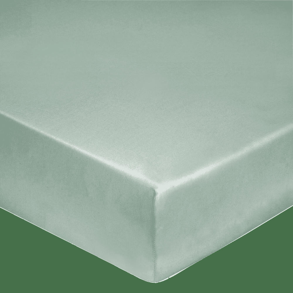 FLANDRES - Drap housse en coton lin lavé bleu ecume 140 x 190 cm