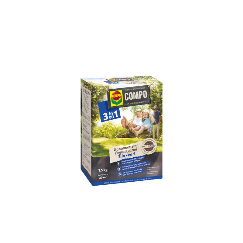 Engrais pour gazon 3-en-1 1,5 kg COMPO