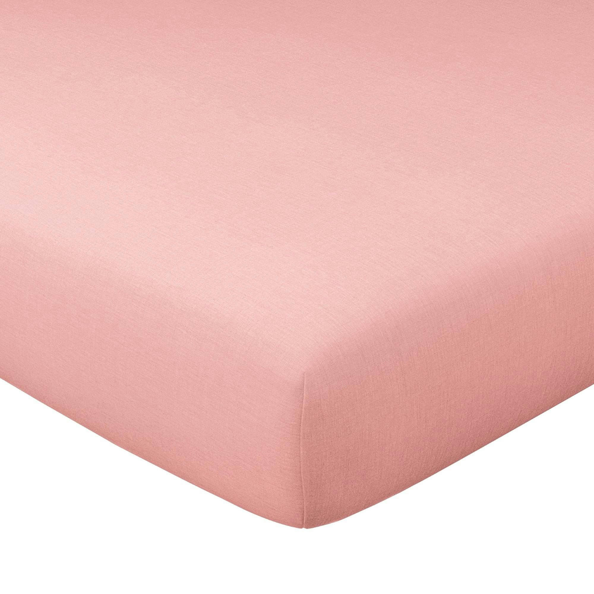 COTON UNI LAURÉAT - Drap-housse 90x200x28 rose thé en coton