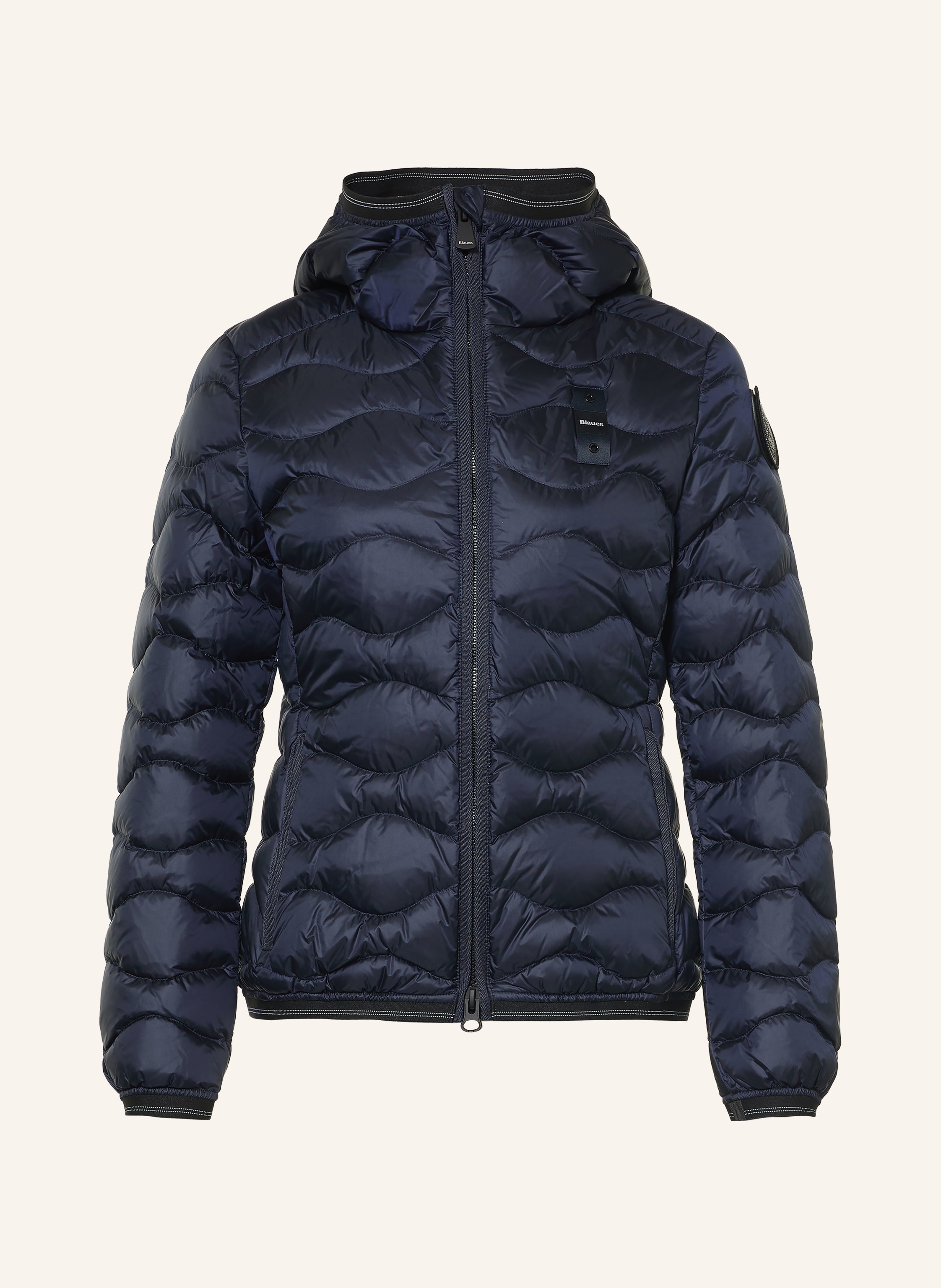 Blauer Daunenjacke CAMELIA mit Schmucksteinen