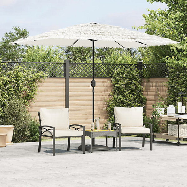 Parasol de jardin avec mât en acier blanc 300x200x250 cm vidaXL