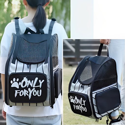 SOGA Black Pet Carrier Backpack Breathable Mesh Portable Safety Travel Essentials Outdoor Bag