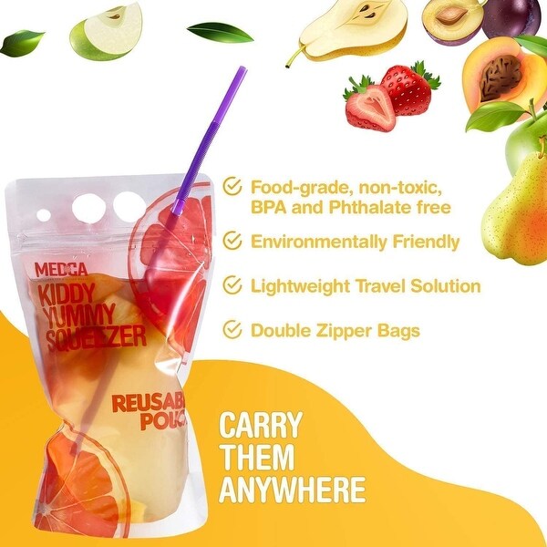 Reusable Drink Pouches - 402 Piece Environmentally Friend