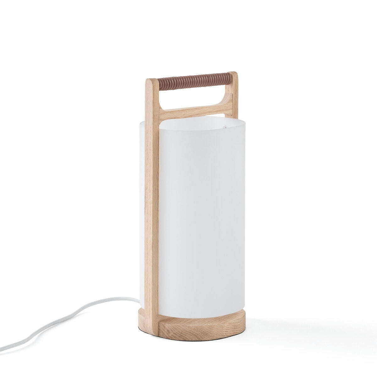Lampe chêne massif et opaline, Fodéo