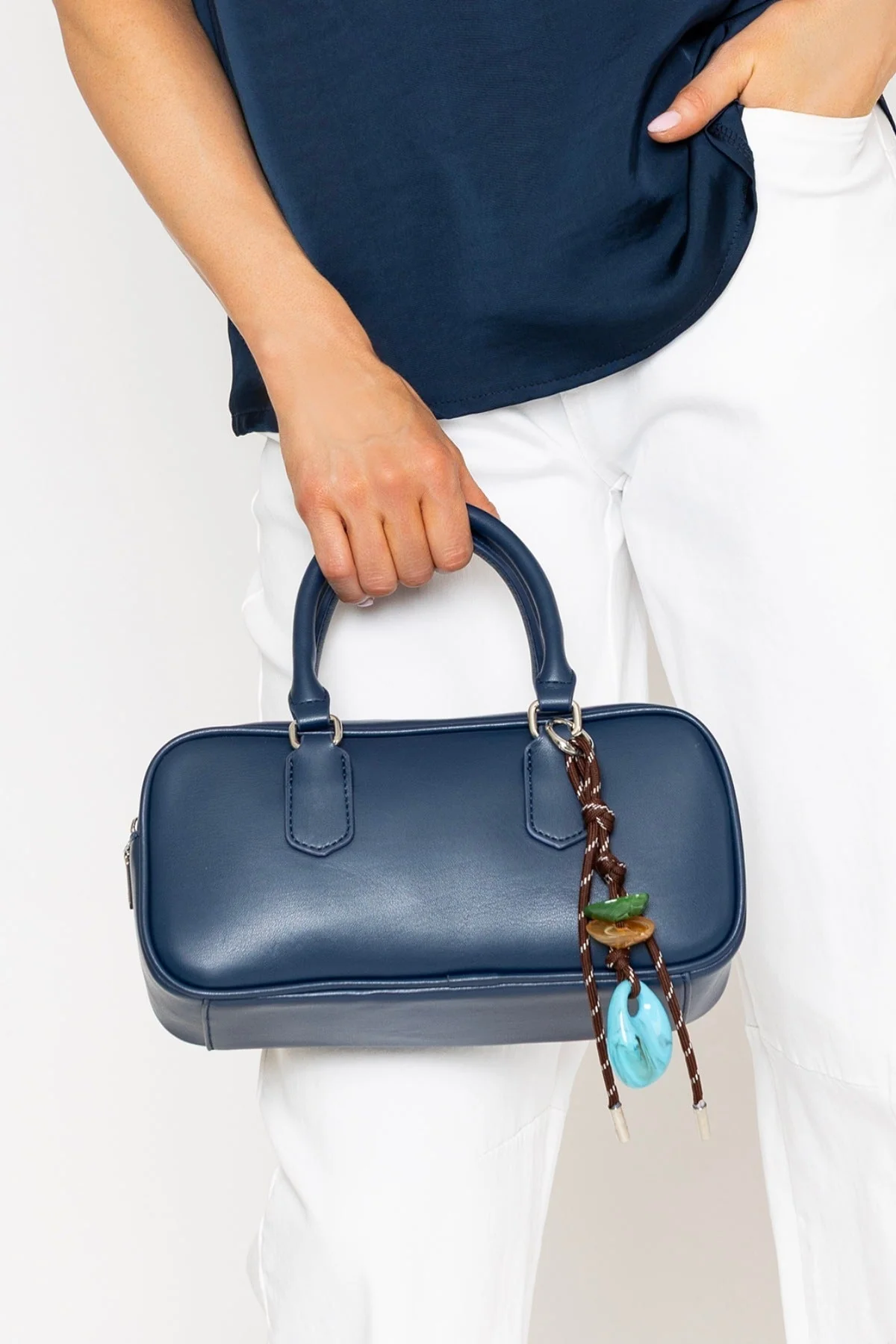 Navy Structured Bowling Bag
