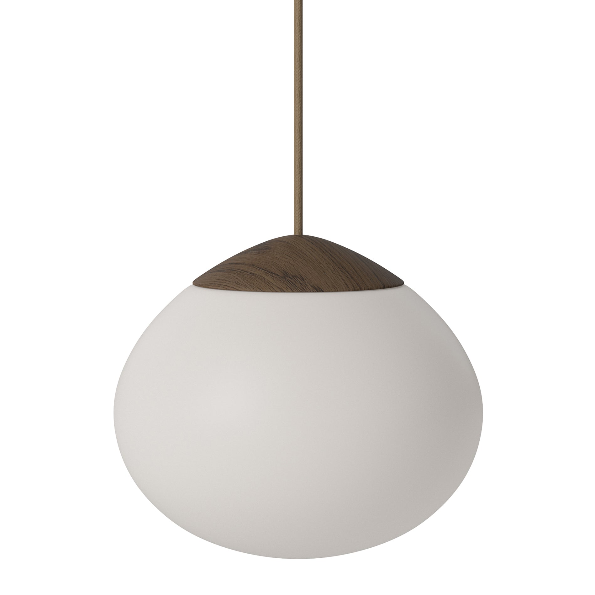 Bolia Acorn Hanglamp Ø 21 cm - Opaalglas - Donker Eiken