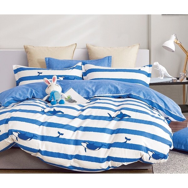 Lennon Blue Whale 100% Cotton Comforter Set