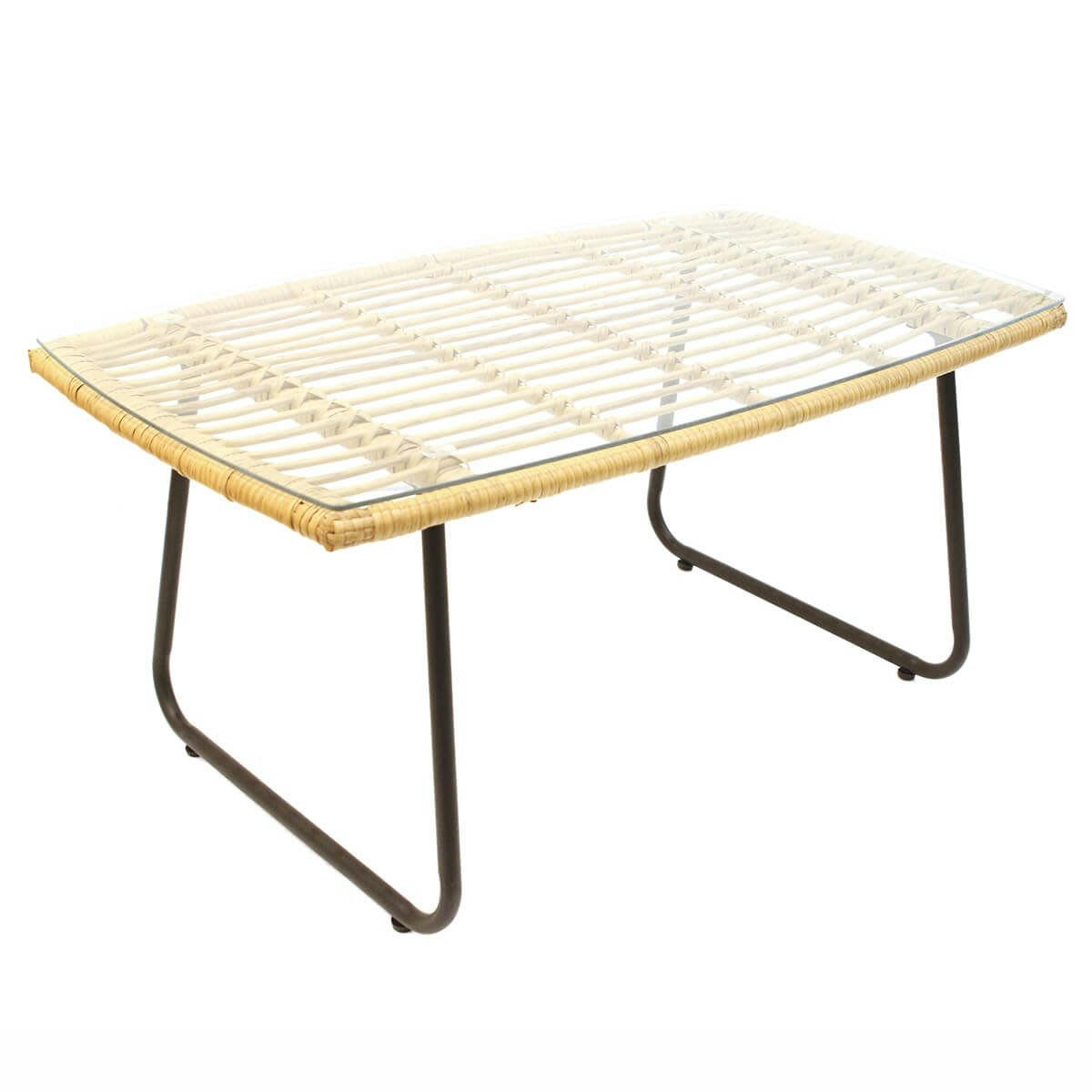 KEDIRI - Table  basse rectangulaire plateau verre