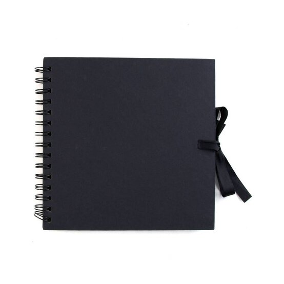 Spiral Bound Black Scrapbook 8 x 8 Inches