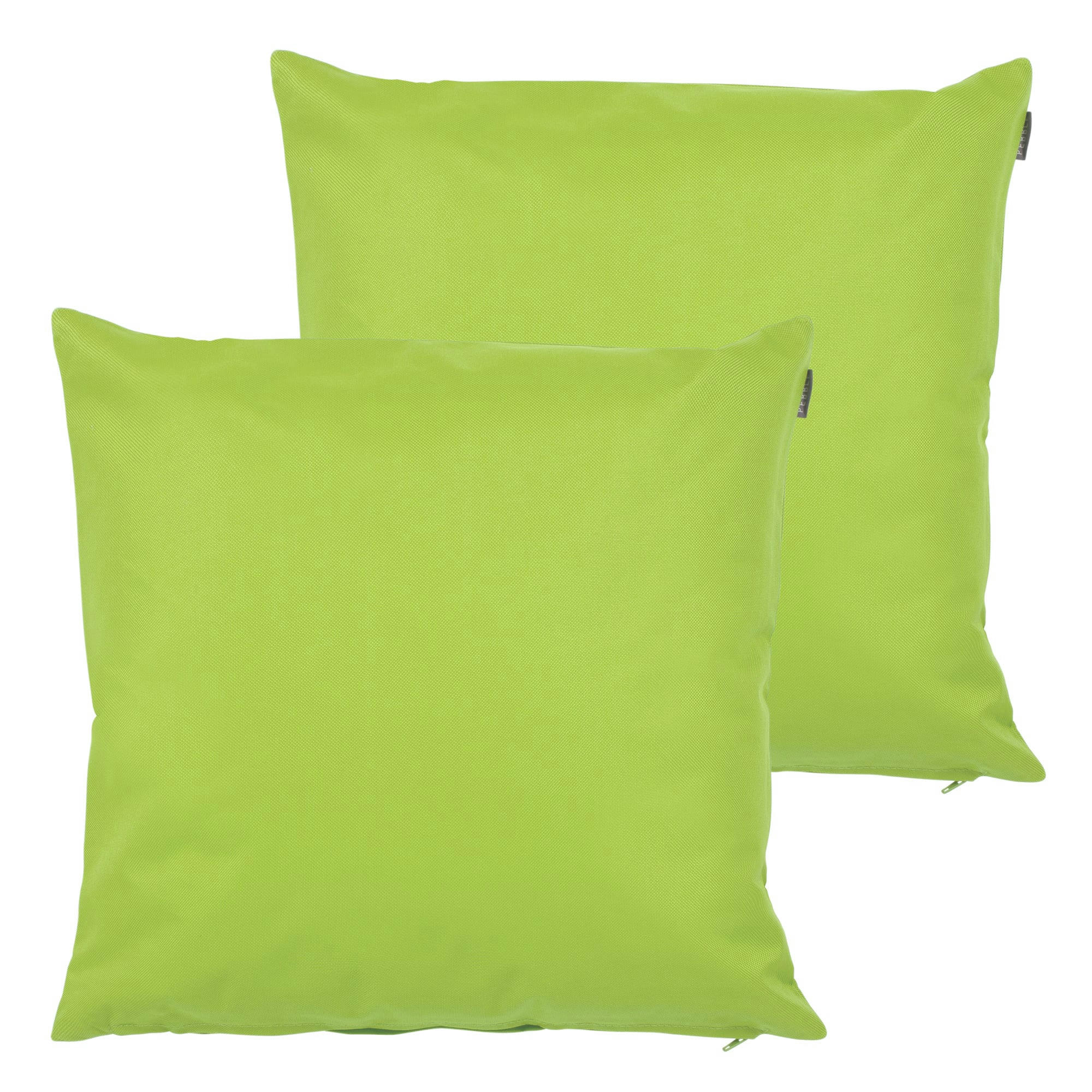 - Lot de 2 coussins d'extérieur vert citron 43x43