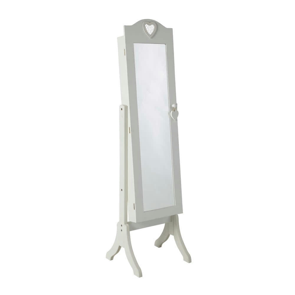Valentine - Miroir sur pied avec rangement blanc 42x160