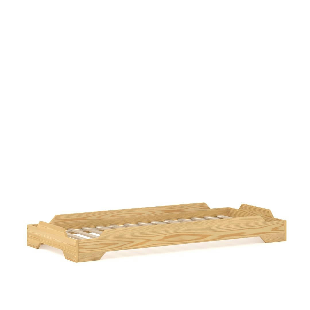 - Lit simple en pin massif 200x90 naturel