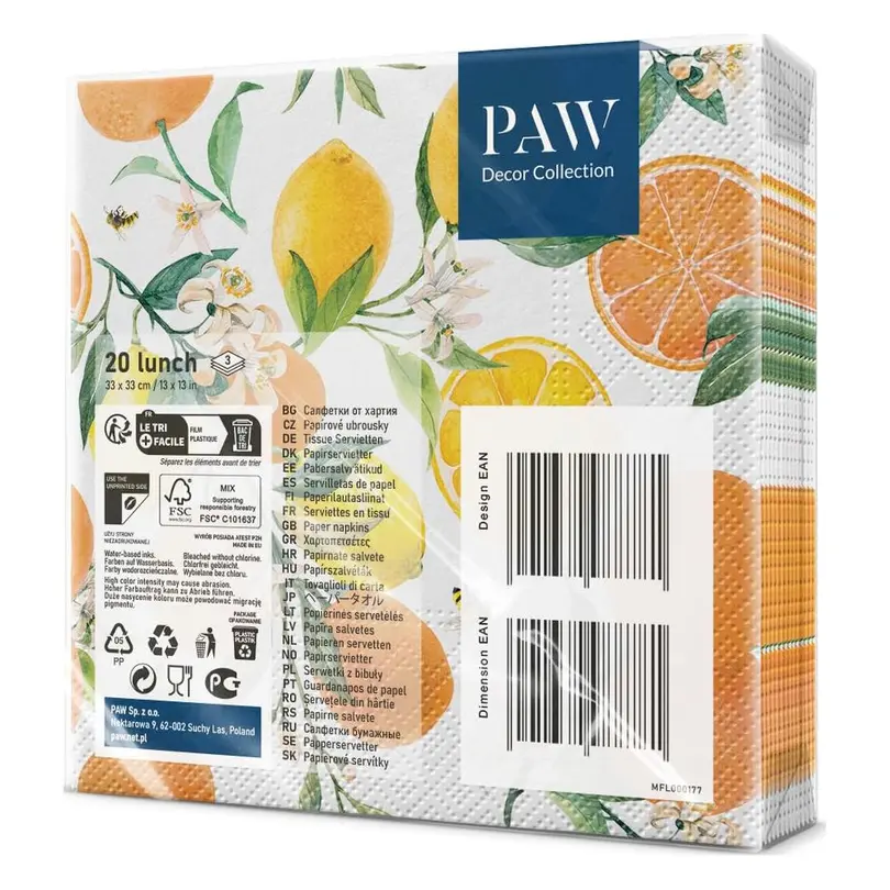 Serviette 20er-Set Citrus with bees