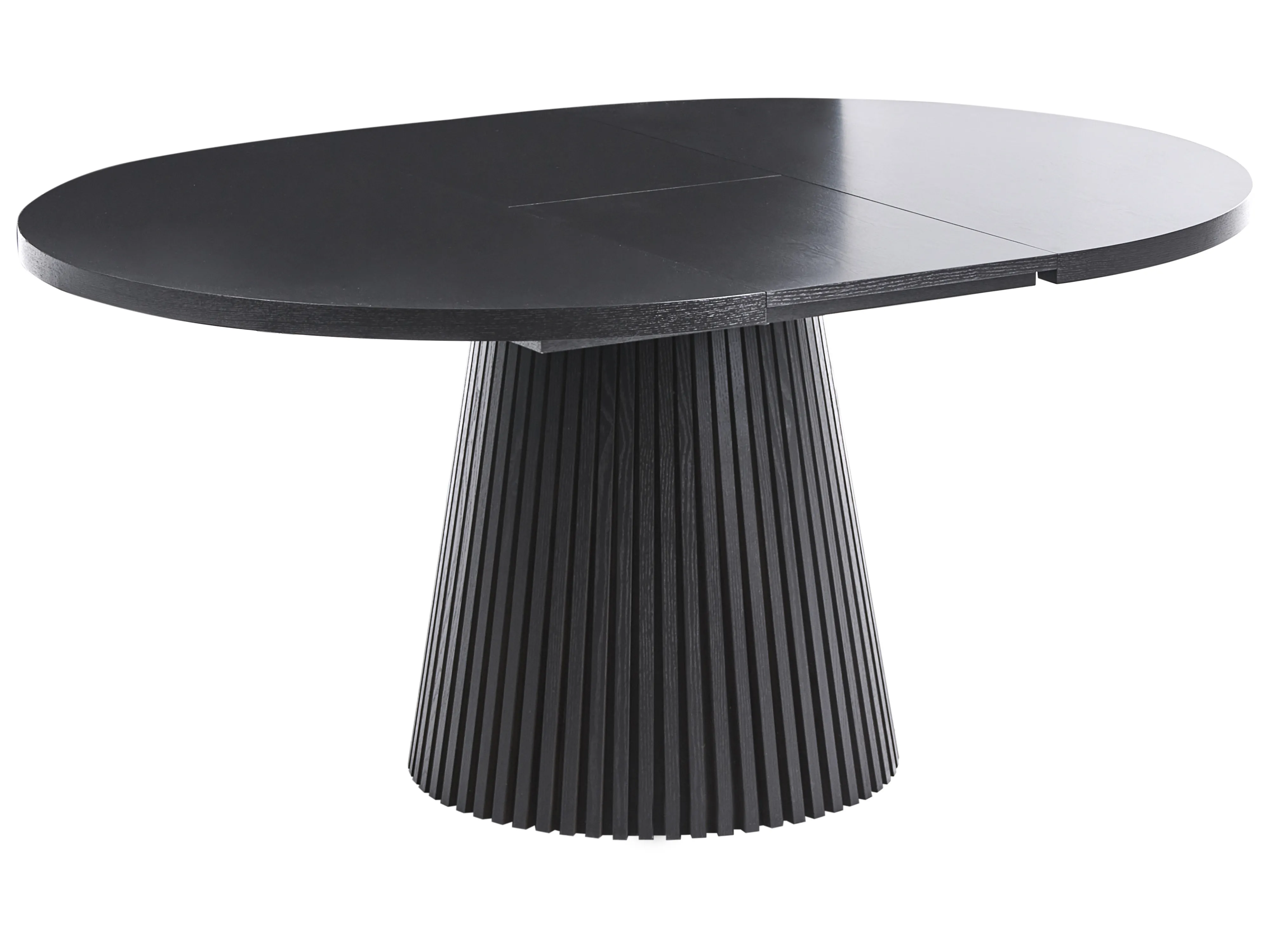 Extending Dining Table MOORE Black Ash Wood 120/160 cm 120 cm