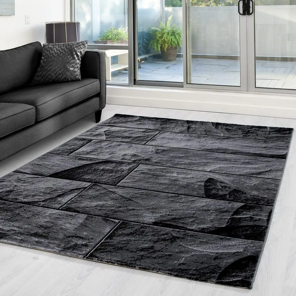 Modern Design Vloerkleed Parma - Zwart/Grijs - Laagpolig 200x290 cm