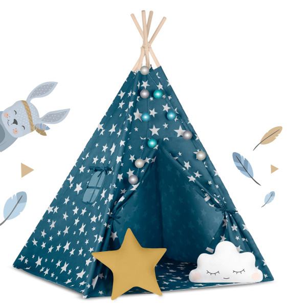 Tipi namiot dla dzieci teepee lampki pokrowiec Nukido