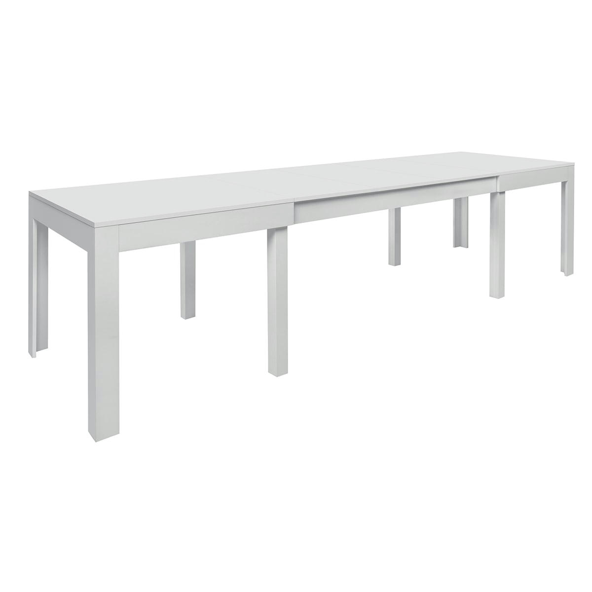 - Table à manger extensible 6 à 10 places stratifiés blanc