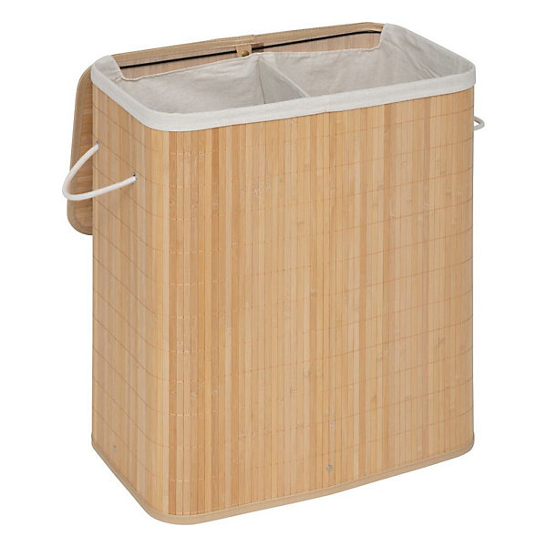 Panier à linge de tri rectangle 100L en bambou