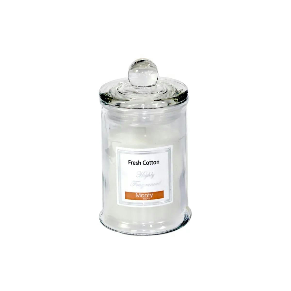 - Bougie parfumée dans pot en verre Fresh Cotton - 6x11cm