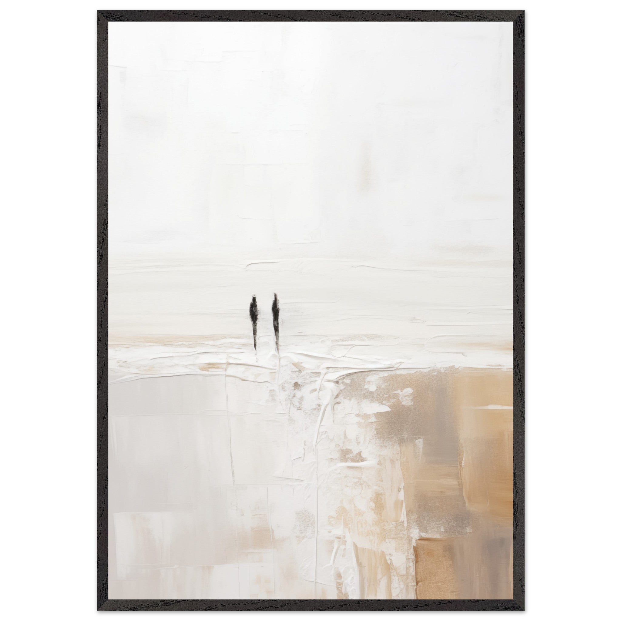 Artfulprints Poster met Lijst Abstract - Silhouettes 2  - 70x100 cm - Wit