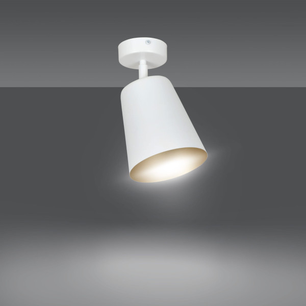 Spot okrągły biało-złoty PRISM 1xE27x15W wym:30x15x15cm IP20 Emibig