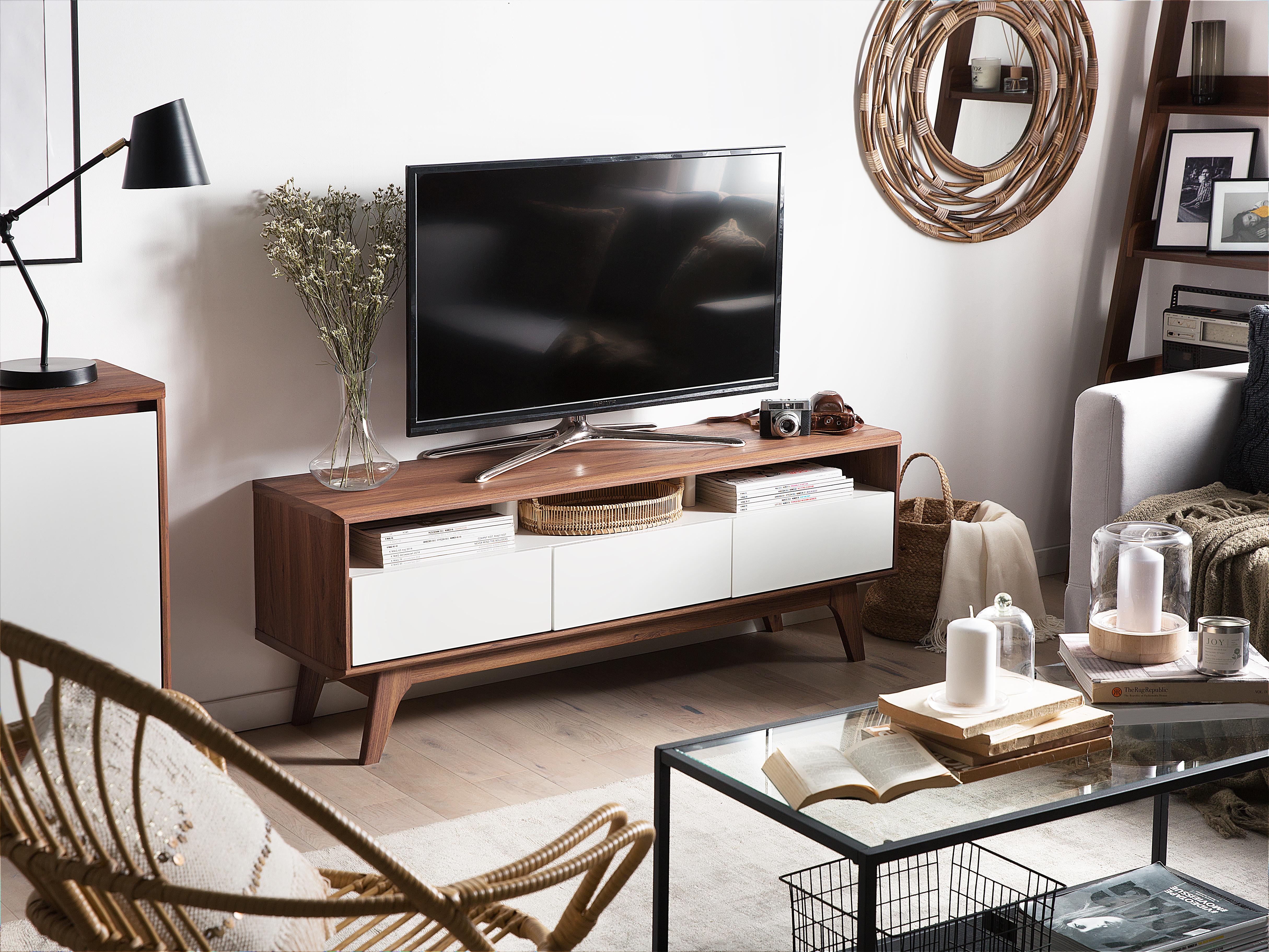 TV Stand SYRACUSE Brown/ White
