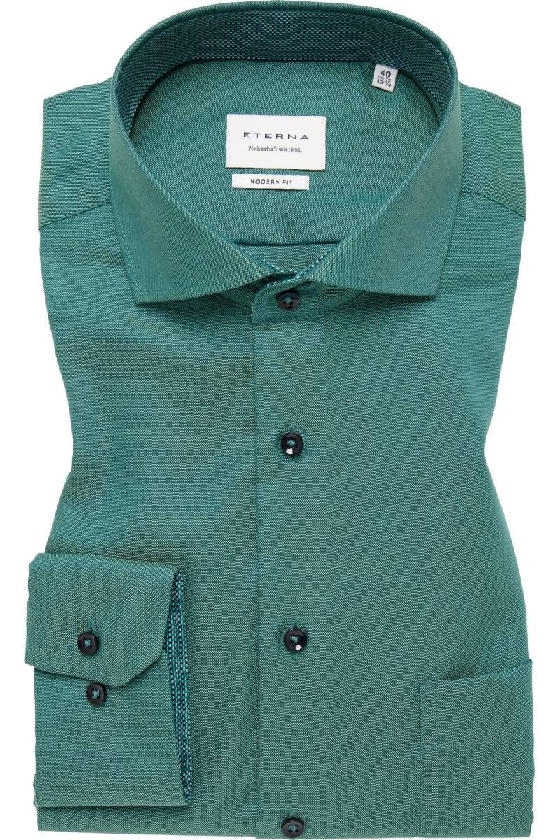 ETERNA Modern Fit Hemd dunkelgrün, Einfarbig