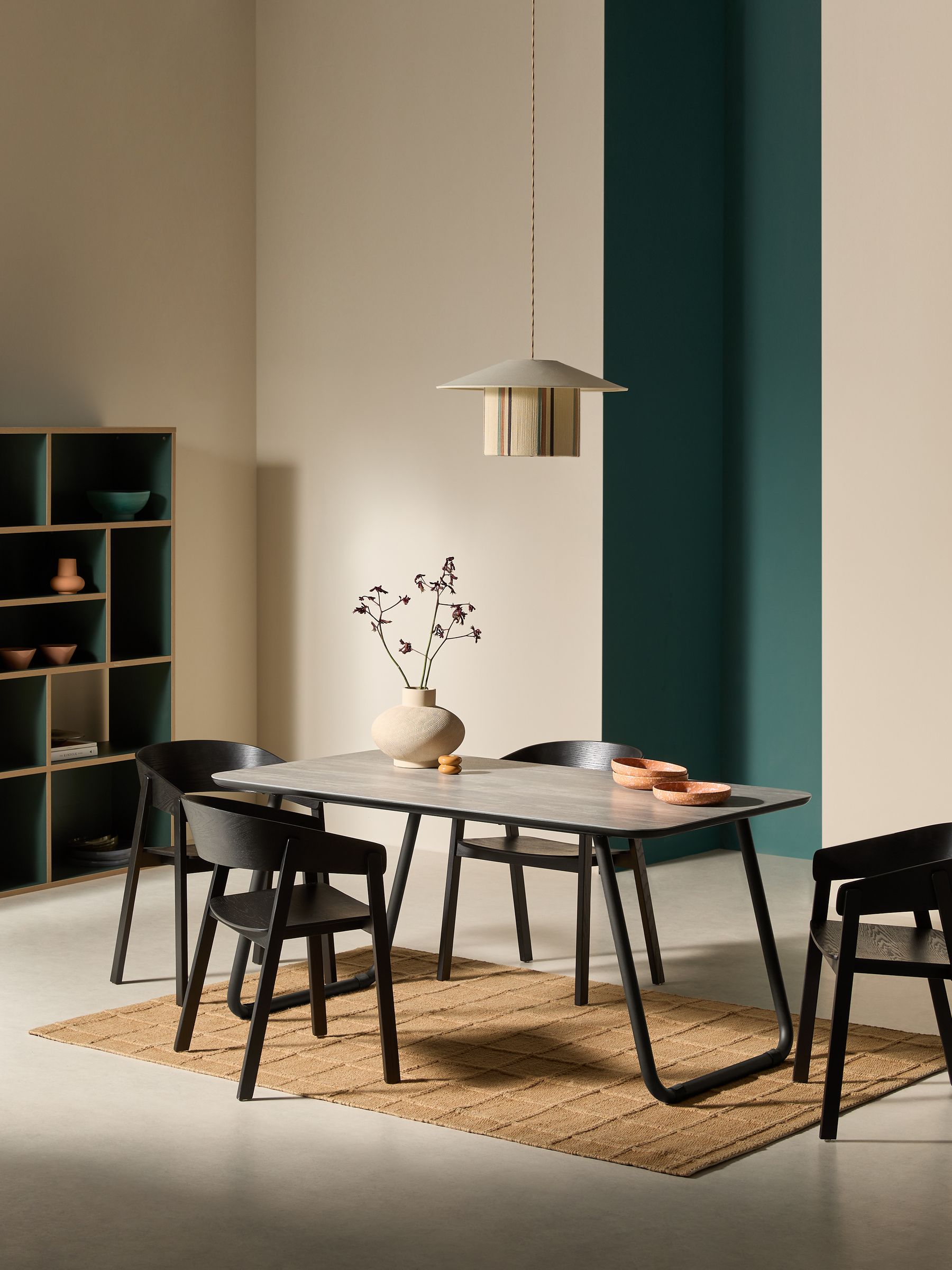 Dwyer Ceramic Marble 6 Seater Fixed Dining Table in Grey
