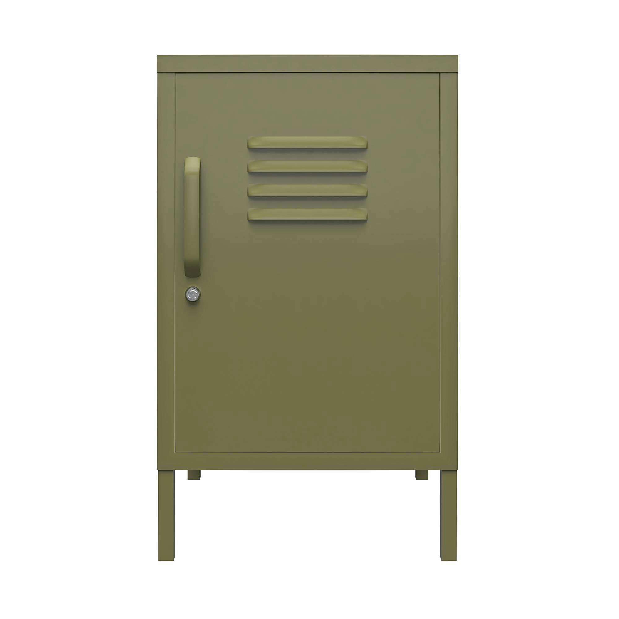 BRADFORD - Table d'appoint avec 1 porte en métal vert olive